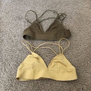 2 Urban Outfitters Cross Back Bralettes